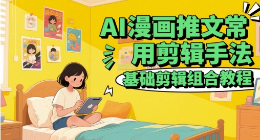 AI漫画推文常用剪辑手法，基础剪辑组合教程-铁峰聊项目