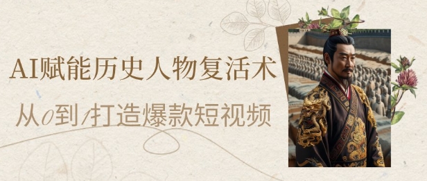 AI赋能历史人物复活术：从0到1打造爆款短视频，7天涨粉10W，小白也能月入过1W-创浪聊项目