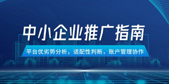 中小企业竞价推广指南，平台优劣势分析，适配性判断，账户管理协作-铁峰聊项目