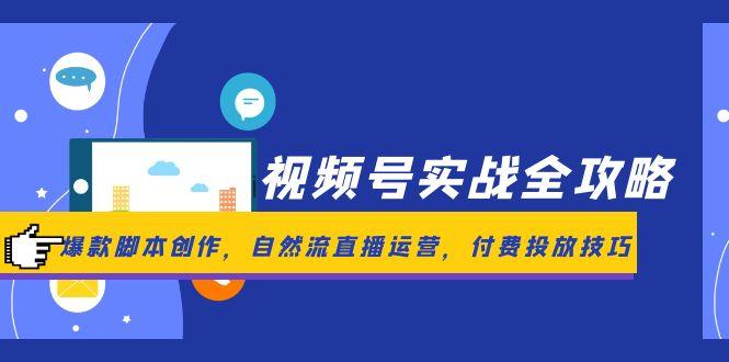 视频号实战全攻略，爆款脚本创作，自然流直播运营，付费投放技巧-铁峰聊项目