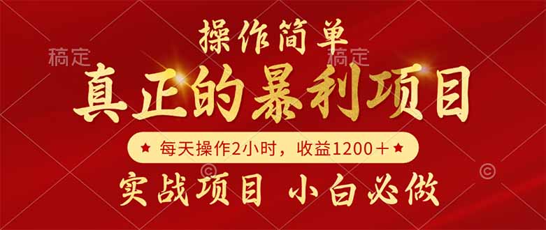 真正的暴利项目，操作简单，每天收益1200＋，自己做老板-铁峰聊项目