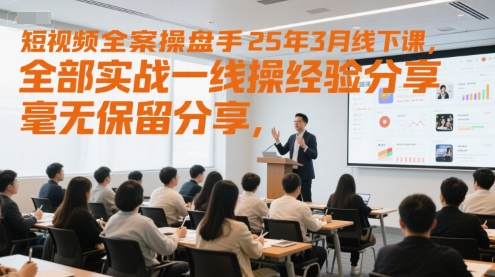 短视频全案操盘手25年3月线下课，全部实战一线操盘手经验分享，毫无保留分享，全是干货-创浪聊项目