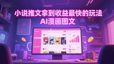 小说推文拿到收益最快的玩法，AI漫画图文-创浪聊项目