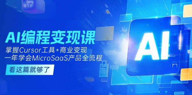 AI编程变现课：掌握Cursor工具+商业变现，一年学会MicroSaaS产品全流程-创浪聊项目