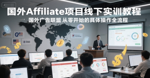 国外Affiliate项目线下实训教程，国外广告联盟从零开始的具体操作全流程-创浪聊项目