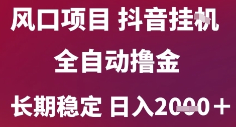 风口项目，六月最新玩法抖音无人挂G，全自动撸金，长期稳定 日入2k+【揭秘】-创浪聊项目