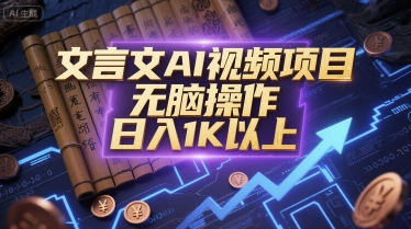 文言文AI视频项目，无脑操作，日入1K以上-创浪聊项目