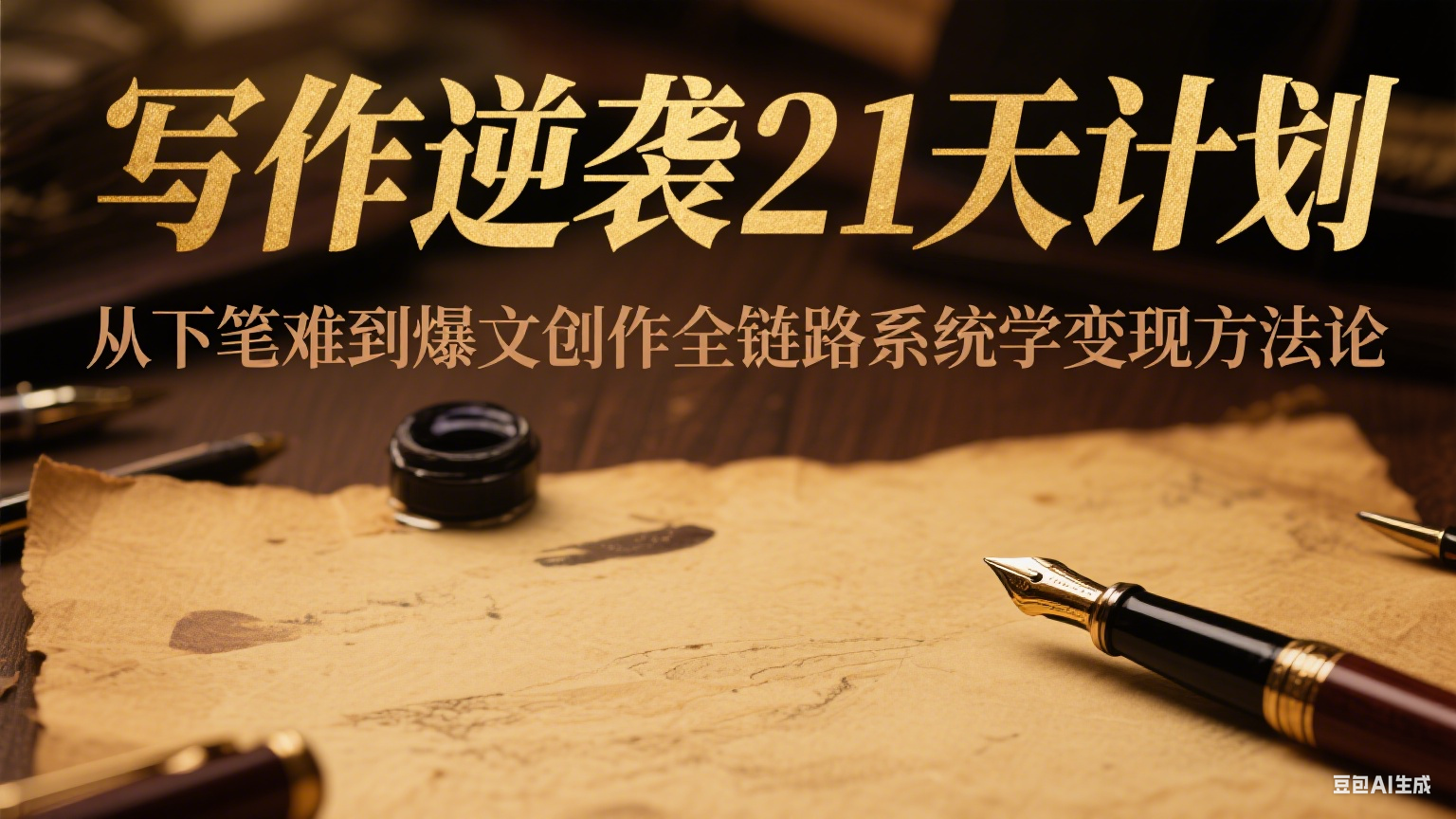 写作逆袭21天计划：从下笔难到爆文创作全链路系统学变现方法论-创浪聊项目