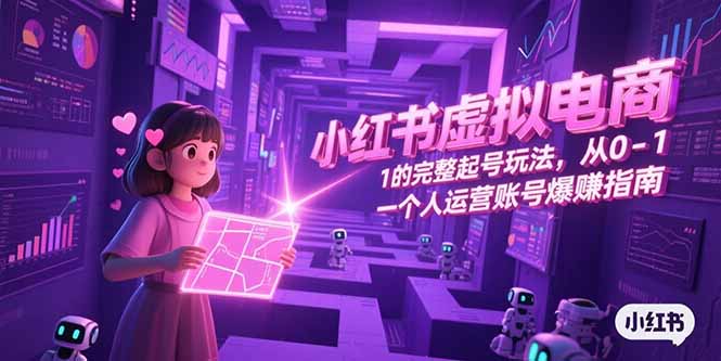 小红书虚拟电商，从0-1的完整起号玩法，一个人运营账号爆赚指南-创浪聊项目
