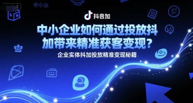 中小企业如何通过投放抖加带来精准获客变现？企业实体抖加投放精准变现秘籍-创浪聊项目