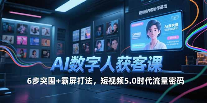 AI数字人获客课，6步突围+霸屏打法，短视频5.0时代流量密码-创浪聊项目