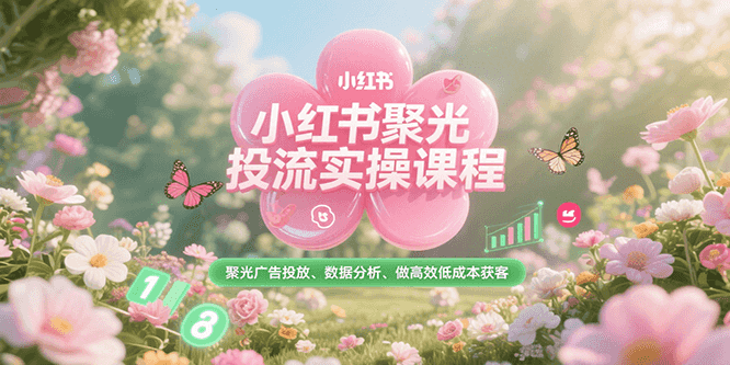 小红书聚光投流实操课程，聚光广告投放、数据分析、做高效低成本获客-创浪聊项目