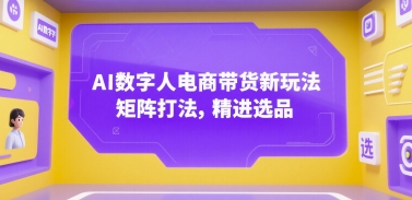 AI数字人电商带货新玩法，矩阵打法，精进选品-创浪聊项目