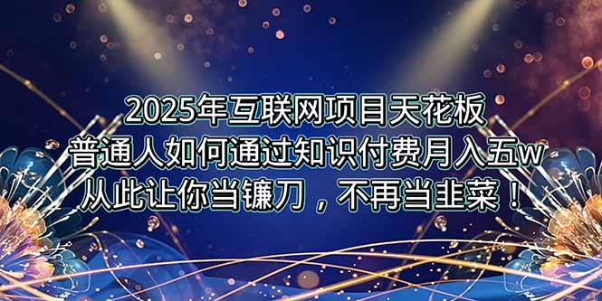 2025年互联网项目天花板，普通人如何通过卖项目实现逆风翻盘，月入5W＋！-创浪聊项目