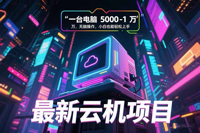 最新云机项目 一台电脑5000到10000 无脑操作小白也能轻松上手-创浪聊项目