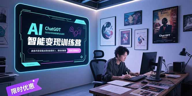 AI智能变现训练营，ChatGPT写作变现，电影解说制作，图文带货方法论-创浪聊项目