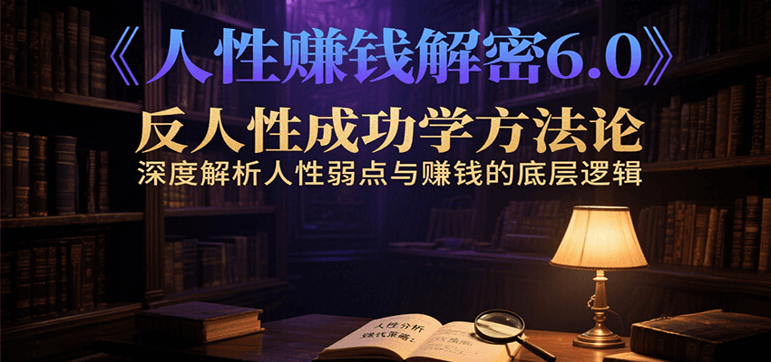 人性赚钱解密6.0，反人性成功学方法论，深度解析人性弱点与赚钱的底层逻辑-创浪聊项目