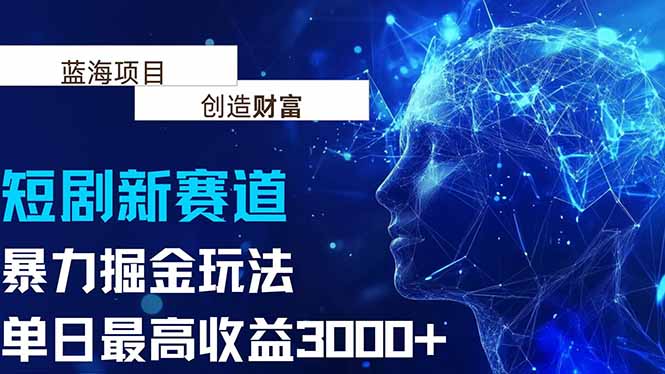 抖音新赛道，暴力掘金玩法，单日收益最高3000+-创浪聊项目