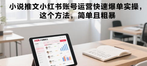 小说推文小红书账号运营快速爆单实操，这个方法，简单且粗暴-创浪聊项目