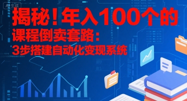 揭秘！年入100个的课程倒卖套路：3 步搭建自动化变现系统-创浪聊项目