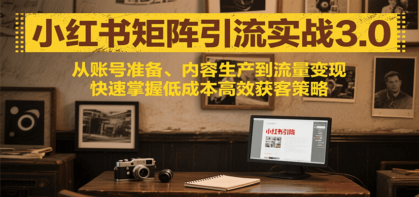 小红书矩阵引流3.0，从账号准备、内容生产到流量变现，快速掌握低成本高效获客策略-创浪聊项目
