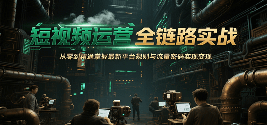 短视频运营全链路实战，从零到精通掌握最新平台规则与流量密码实现变现-创浪聊项目